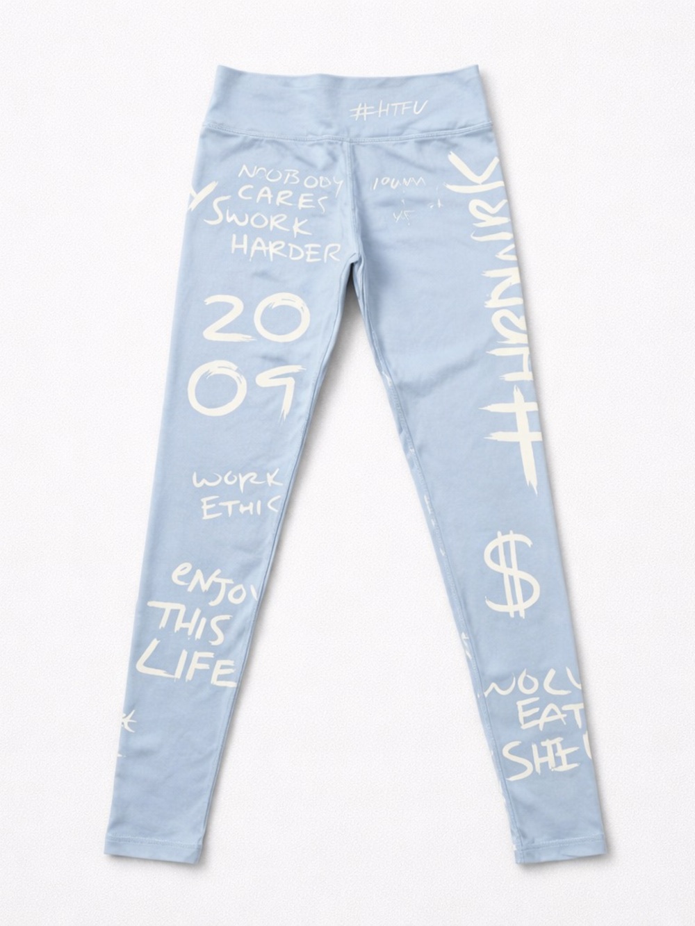 HTFU Rare Light Blue High-Rise Graphic Leggings